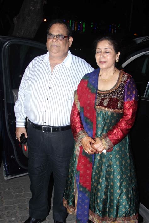 Satish Kaushik with his wife at Karwa Chauth 2014 celebrations in ...