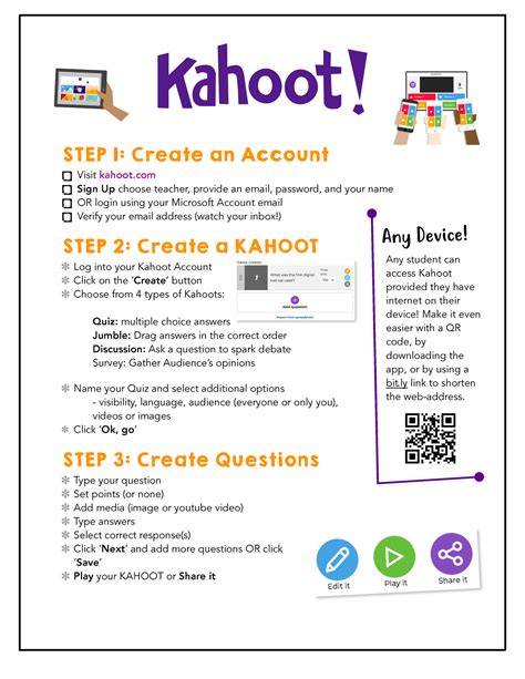 Kahoot-Instructions - Good - STEP 1: Create an Account Visit kahoot Sign Up choose teacher ...