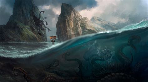 ArtStation - Between Scylla and Charybdis, Vella Ri / Instagram : @vella_ri_art | Greek ...