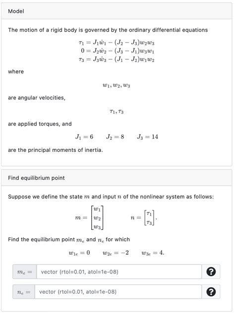 Solved Model The motion of a rigid body is governed by the | Chegg.com