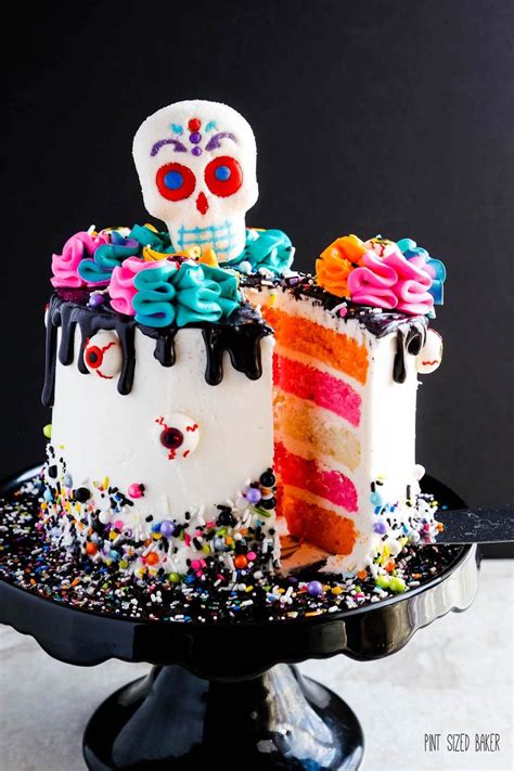 Día de los Muertos - Day of the Dead Cake in bright colors of pink and ...