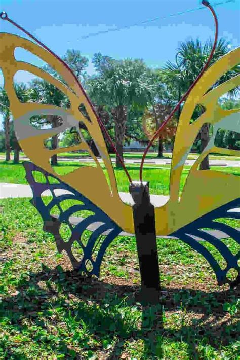 Metal Art Butterfly at 1928 Depot Visitor Center and Museum