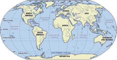 Map of the World, World Ocean Map, World Ocean Map