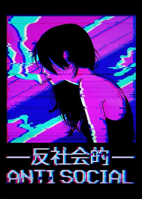 'Vaporwave Anime Girl' Poster, picture, metal print, paint by ...