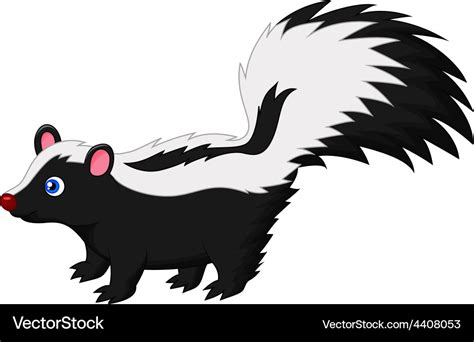 Cute skunk cartoon Royalty Free Vector Image - VectorStock