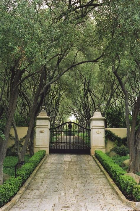 driveway gate | Landscape design, Dream house, House exterior