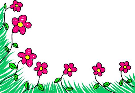 Grass and Flowers Background Border | Free Printable Papercraft Templates