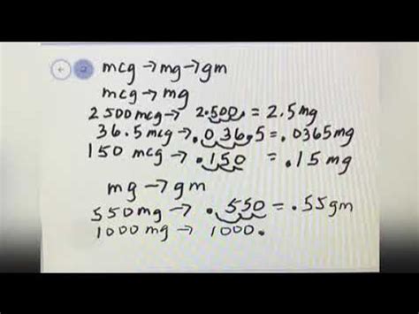 Conversion of Microgram to Milligram to Gram - YouTube