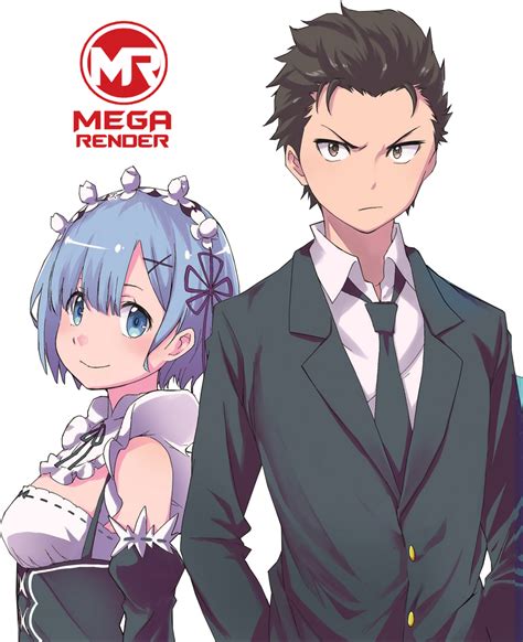 Render Re-Zero Anime Subaru Natsuki & Rem