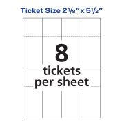 Template for Avery 16431 Tickets With Tear-Away Stubs 2-1/8" x 5-1/2" | Avery.com