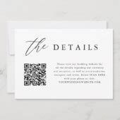 Elegant QR Code Wedding Digital Details Invitation | Zazzle