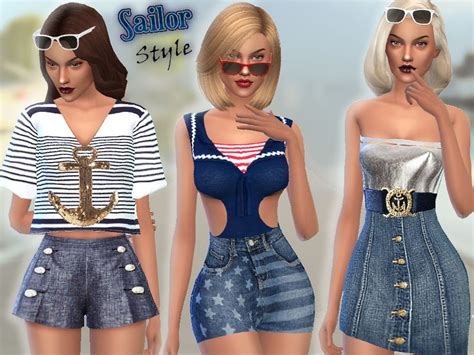 Puresim's Set- Sailor Collection | Sims 4 clothing, Sims, Sims 4