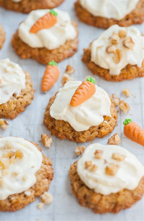 Carrot cake cookies with cream cheese frosting - Everyday Delicious