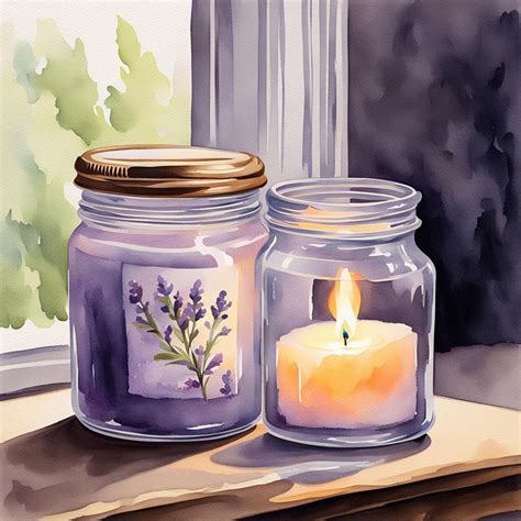 Lavender Candle Watercolor Free Stock Photo - Public Domain Pictures