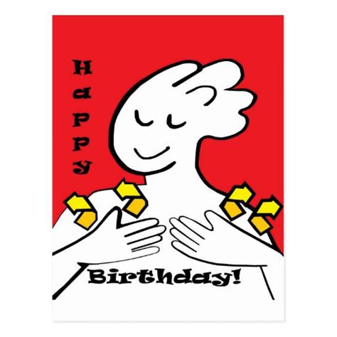 ASL Happy Birthday Postcard | Zazzle