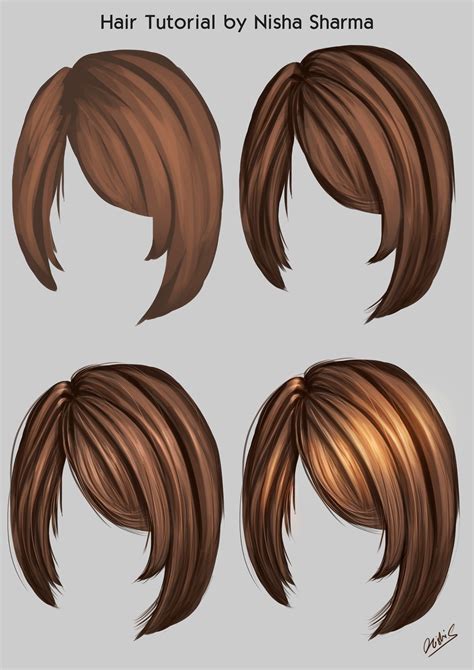 ArtStation - Hair Rendering Tutorial, Nisha Sharma | Digital painting tutorials, Digital art ...