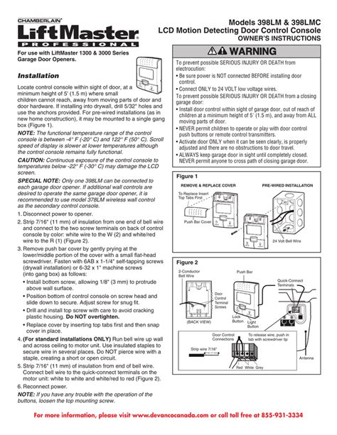 Liftmaster 3800 Garage Door Opener Installation Instructions | Dandk ...