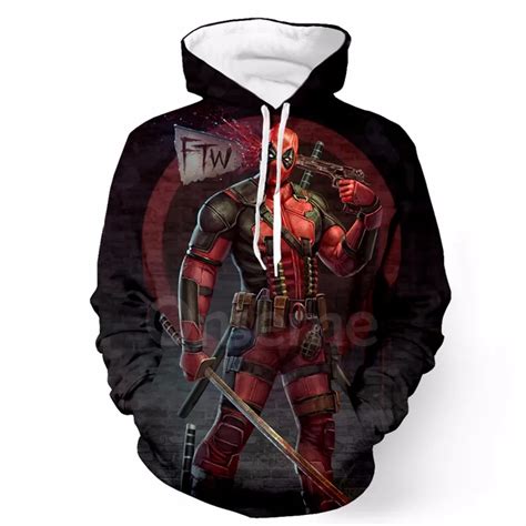 New Men Women Hoodies Comic Deadpool 3D printed Pocket Hooded ...