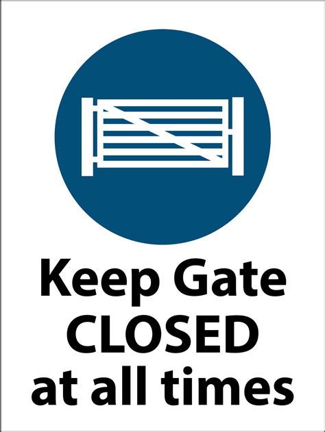 Keep Gate Closed At All Times Sign - New Signs