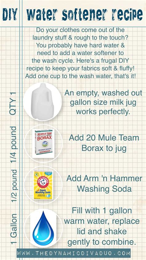 DIY Homemade Water Softener Recipe | Water softener, Household hacks, Diy homemade