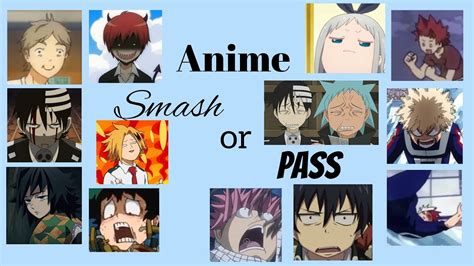 Smash or Pass Anime Edition (Boys) - YouTube