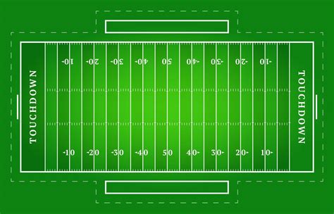 campo de fútbol americano verde plano. vista superior del campo de ...