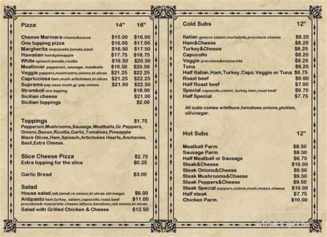 Menu of Fabio's Pizza in Naples, FL 34104