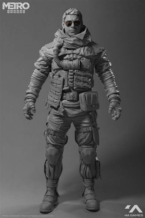 ArtStation - Metro Exodus-Duke / hipoly model, Dmitry Osipenko | Apocalyptic fashion, Character ...