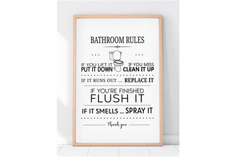 Bathroom Rules Printable Wall Art Graphic by StoreArtPrints · Creative ...