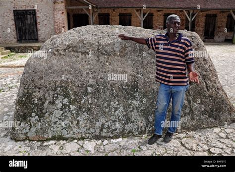 Local tour guide explaining history of the Citadel in Northern Haiti ...