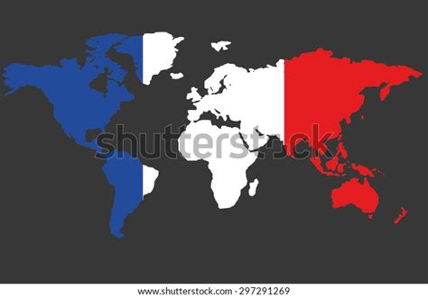 Illustrated Map World Flag France Stock Vector (Royalty Free) 297291269 ...