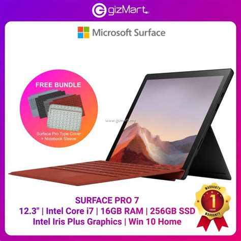 Microsoft Surface Pro 7 Core i7 / 16GB RAM / 256GB (Black) | gizMart.my ...