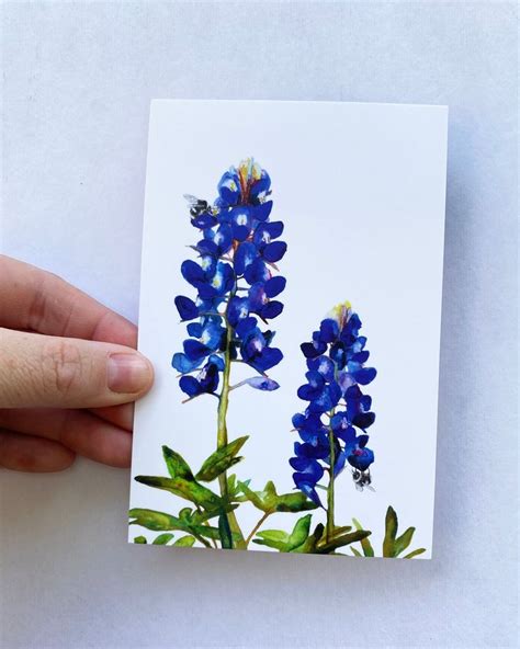 Small Bluebonnet Print Blue Texas Bluebonnet Flower Abstract | Etsy ...