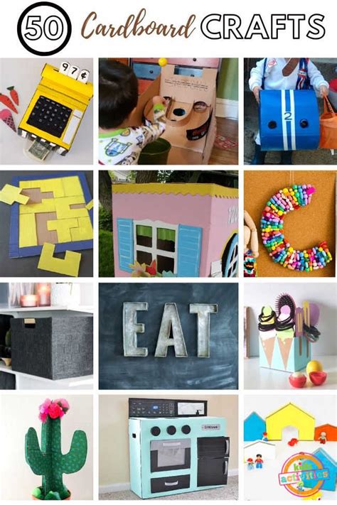 Too Many cardboard boxes?? Here are 50 cardboard crafts to make!!