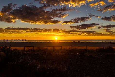 Premium Photo | Glorious sunset seascape at glenelg beach, adelaide ...