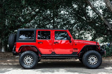 Multiple Exterior Upgrades for Red Jeep Wrangler Rubicon | Red jeep wrangler, Jeep wrangler ...