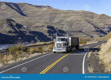 Semi Truck with Trailer Driving on Highway Editorial Image - Image of ...