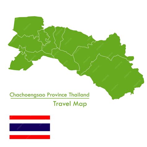 Premium Vector | Green map chachoengsao province is one of the provinces of thailand