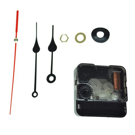 Clock Movement Mechanism Black Hour Minute Red Second Hand DIY Tools Set CP | eBay