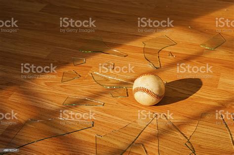 Baseball Broken Window Stock Photo - Download Image Now - Window, Breaking, Baseball - Ball - iStock