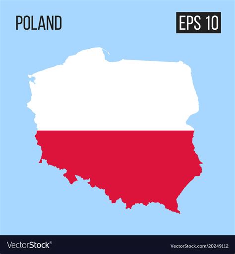 Poland map border with flag eps10 Royalty Free Vector Image