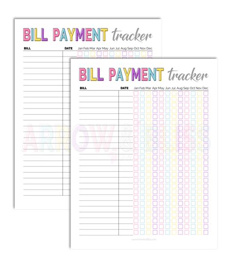 Day 3: FREE Bill Tracker Printable