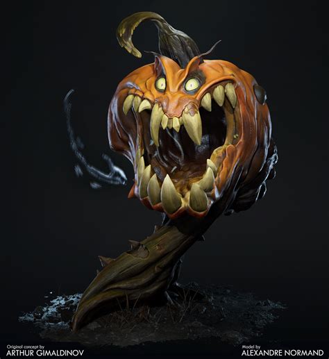 Creepy Pumpkin, by Alexandre Normand https://www.artstation.com/artwork/gxVNL #SubstanceDesigner ...