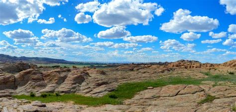 Miles of Huge Mongolian Rock Formations Stock Photo - Image of green ...