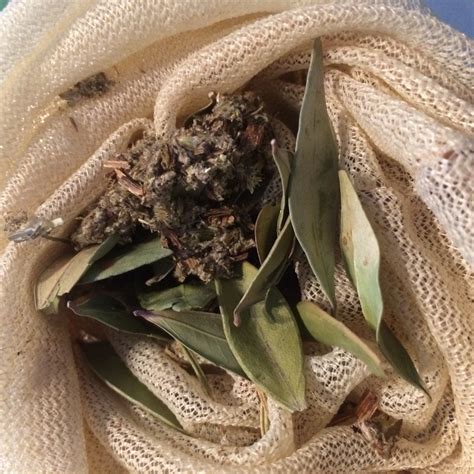 Gruit herbs in muslin bag ready for the kettle – Homebrewed Antiquity