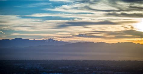 Early Morning Sunrise Over Valley of Fire and Las Vegas Stock Image ...