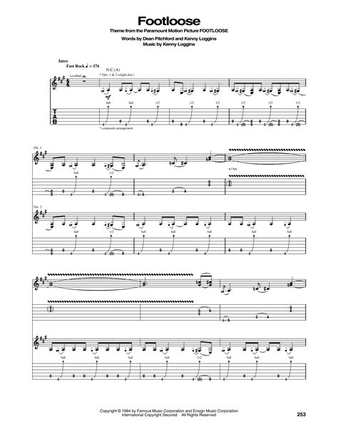 Footloose by Kenny Loggins - Guitar Tab - Guitar Instructor