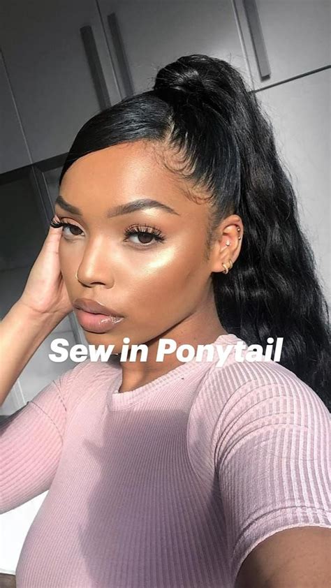 Sew in Ponytail | Baddie hairstyles, Hair ponytail styles, Weave ponytail hairstyles