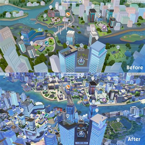 San Myshuno Map Replacement - DOWNLOAD | 20th Century Plumbob | Sims 4 city living, Sims packs ...