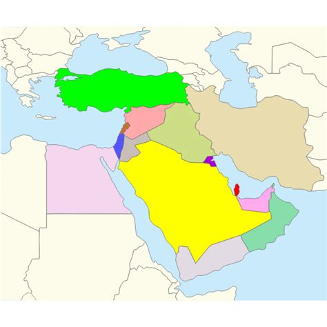 Vector graphics of Middle East map | Free SVG